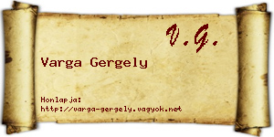 Varga Gergely névjegykártya